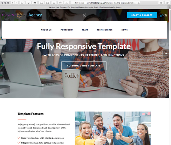 Creative or Web Agency Responsive Landing Page Template