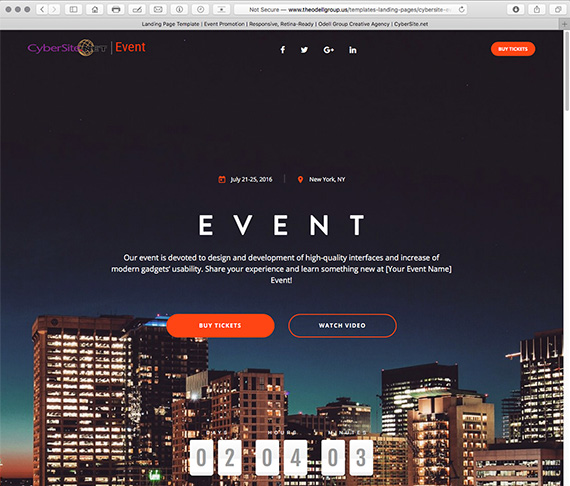 Event Promotion Responsive Landing Page Template
