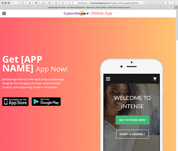 Mobile App Launch Responsive Landing Page Template