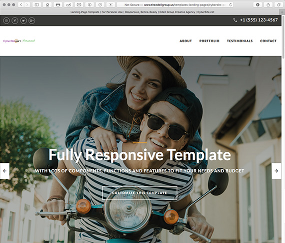 Personal Responsive Landing Page Template