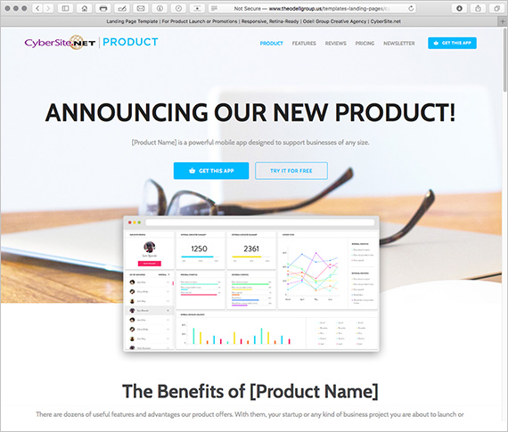 Product Promotion Responsive Landing Page Template