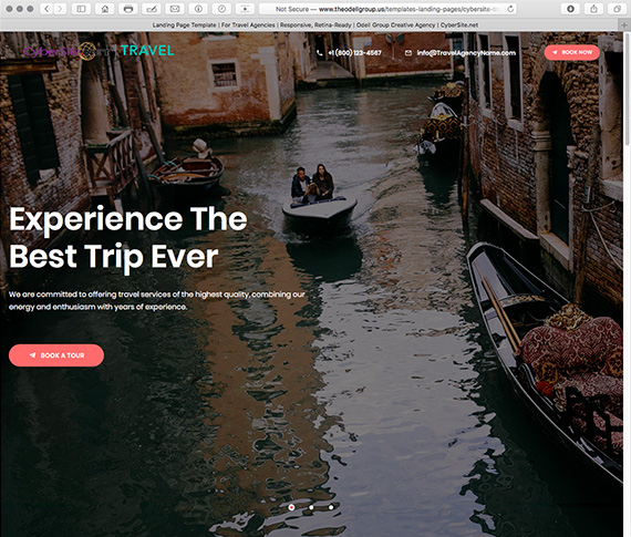 Travel Responsive Landing Page Template