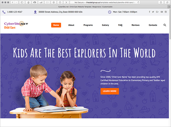 Child Care Services Responsive Website Template