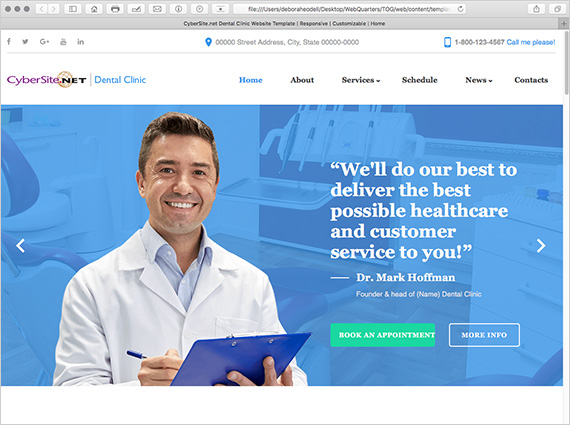 Dental Clinic Responsive Website template