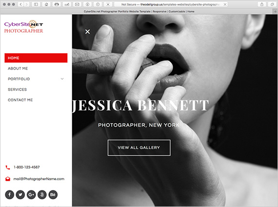 Photographer's Portfolio Responsive Website template